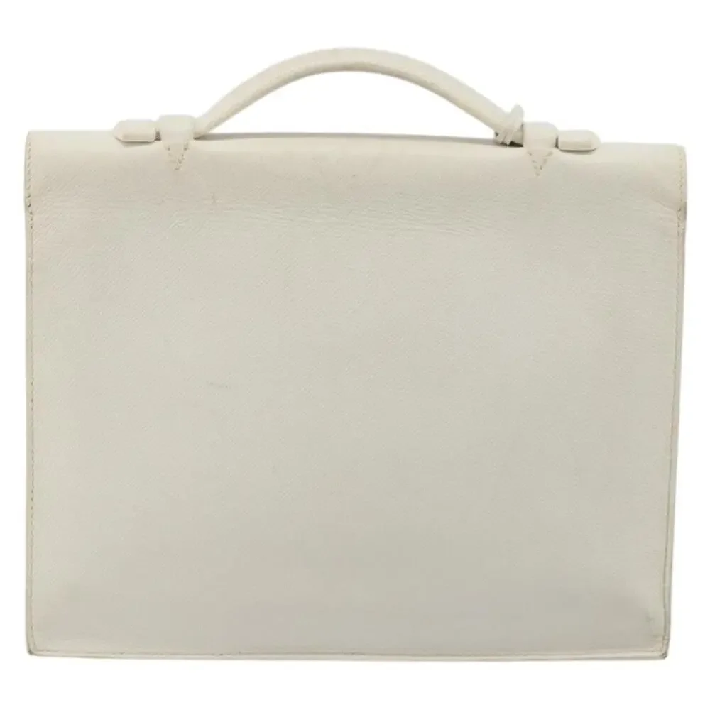 Hermes Leather Sac Adepeche 27 Handbag White
